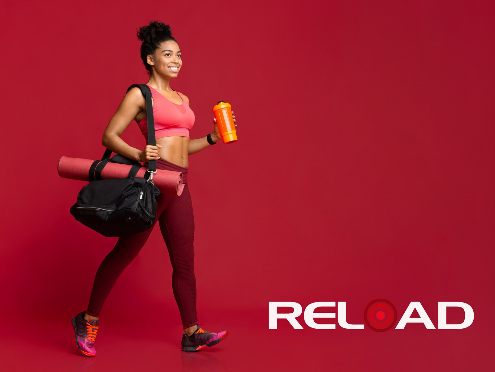 woman going to training