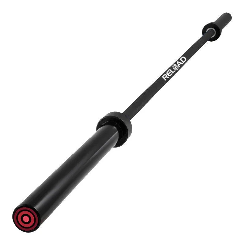 Reload black cerakote Olympic barbell for strength and weightlifting training